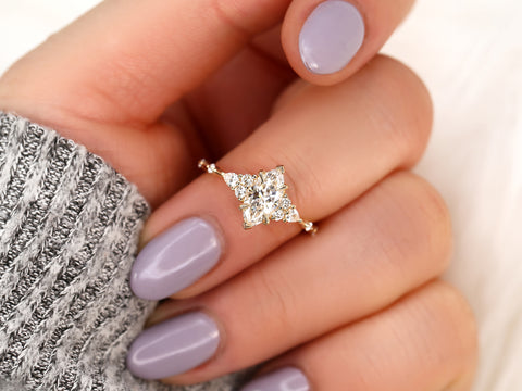 0.92ct Astrid 14kt Gold Diamond Marquise Cluster Ring - Rosados Box