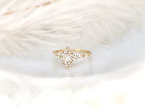 0.92ct Astrid 14kt Gold Diamond Marquise Cluster Ring - Rosados Box