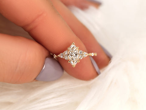 0.92ct Astrid 14kt Gold Diamond Marquise Cluster Ring - Rosados Box