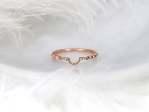 14kt Matching Band to 6x4mm Bridgette/Britney Diamond HALFWAY Eternity Ring - Rosados Box