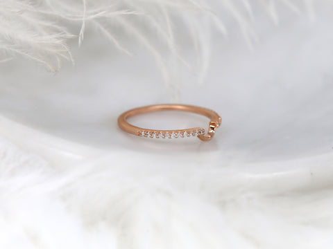 14kt Matching Band to 6x4mm Bridgette/Britney Diamond HALFWAY Eternity Ring - Rosados Box