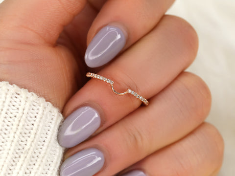 14kt Matching Band to 6x4mm Bridgette/Britney Diamond HALFWAY Eternity Ring - Rosados Box
