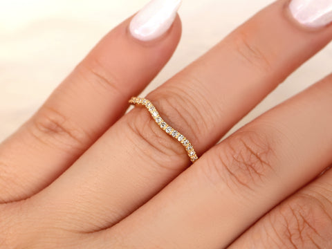 14kt Gold Matching Band to Gabi 7mm/Josephine 7mm Diamond HALFWAY Eternity Ring - Rosados Box