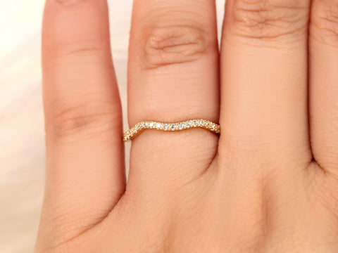 14kt Gold Matching Band to Gabi 7mm/Josephine 7mm Diamond HALFWAY Eternity Ring - Rosados Box