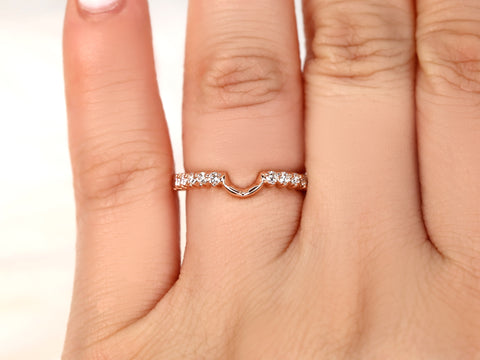 14kt Gold Matching Band to 8x6mm Jadis/Maris/Electra/Eluma Diamonds HALFWAY Eternity Ring - Rosados Box