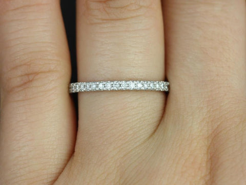 14kt Gold Matching Band to Pernella/Chantelle/Mariah Diamond ALMOST Eternity Ring - Rosados Box
