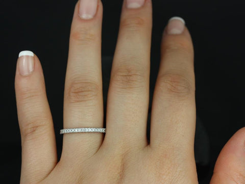 14kt Gold Matching Band to Pernella/Chantelle/Mariah Diamond ALMOST Eternity Ring - Rosados Box