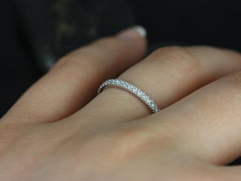 14kt Gold Matching Band to Pernella/Chantelle/Mariah Diamond ALMOST Eternity Ring - Rosados Box