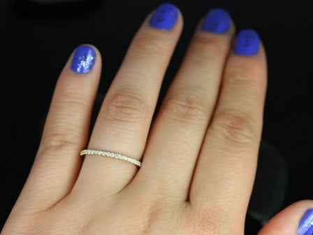 14kt Gold Matching Band to Romani 7x5mm/8x6mm Rebecca HALFWAY Eternity Ring - Rosados Box