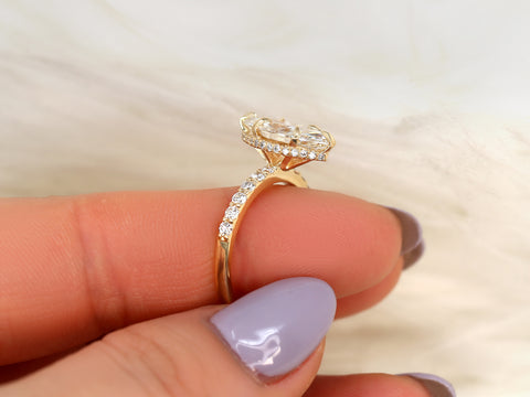 2.38ct Selena 14kt Diamond Marquise Solitaire with Accents Ring - Rosados Box