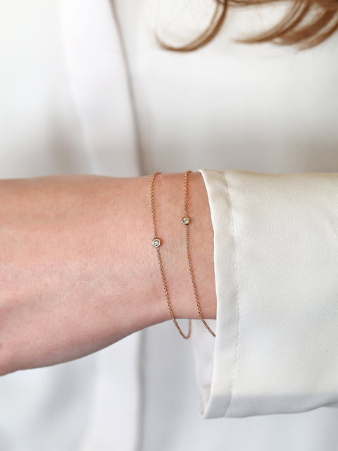 Brooke 14kt Gold Dainty Solo Diamond Bracelet - Rosados Box