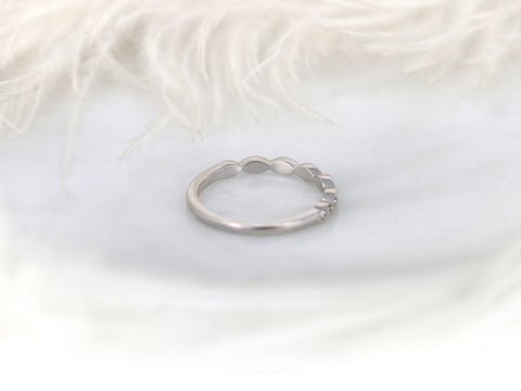 Christie 14kt Leaves WITHOUT Milgrain Diamonds HALFWAY Eternity Ring - Rosados Box