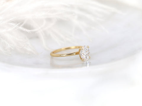 1.50ct Dakota 8x6mm 14kt Gold Moissanite Minimalist Oval Solitaire Ring - Rosados Box