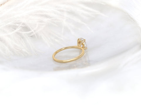1.50ct Dakota 8x6mm 14kt Gold Moissanite Minimalist Oval Solitaire Ring - Rosados Box