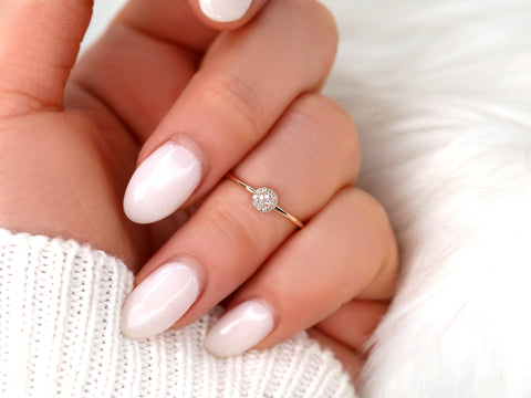 Diskco 14kt Diamond Pave Disk Ring - Rosados Box