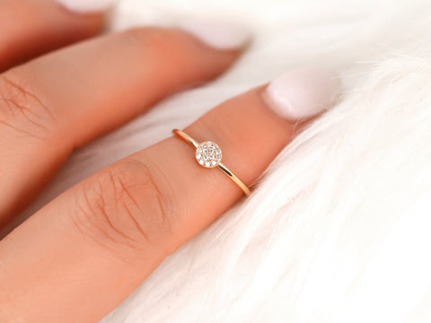 Diskco 14kt Diamond Pave Disk Ring - Rosados Box