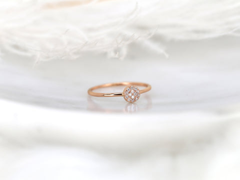 Diskco 14kt Diamond Pave Disk Ring - Rosados Box