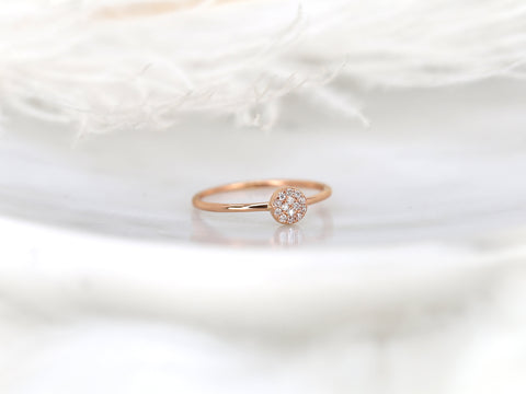 Diskco 14kt Diamond Pave Disk Ring - Rosados Box