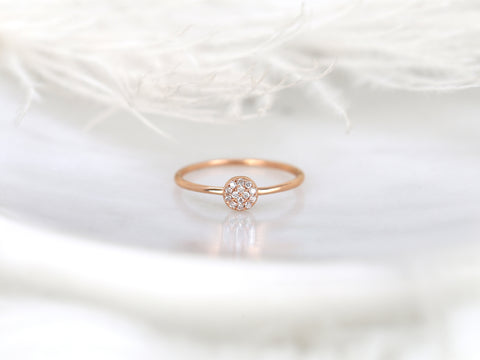 Diskco 14kt Diamond Pave Disk Ring - Rosados Box