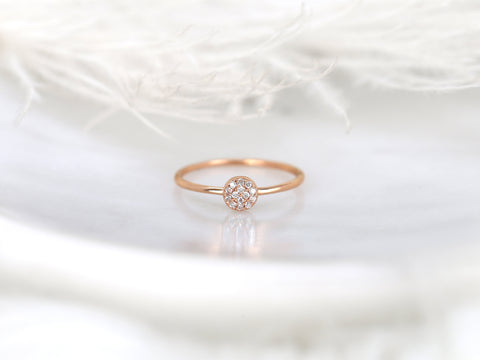 Diskco 14kt Rose Gold Diamond Pave Disk Ring - Rosados Box