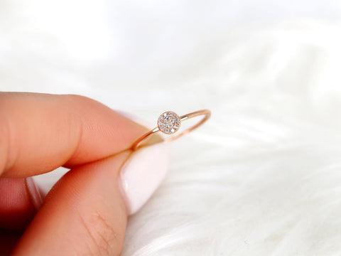 Diskco 14kt Gold Diamond Pave Disk Ring - Rosados Box