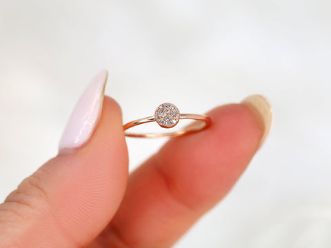 Diskco 14kt Diamond Pave Disk Ring - Rosados Box