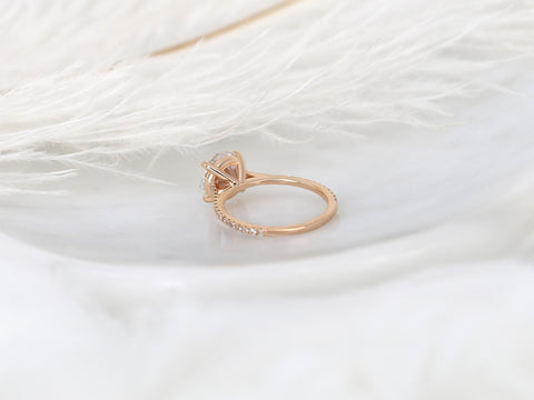 2.70ct Eloise 9mm 14kt Gold Moissanite Diamond Round Solitaire Accent Ring - Rosados Box