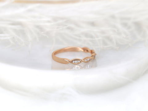 Ember 14kt Solid Gold Diamond Twist DNA Infinity HALFWAY Eternity Ring - Rosados Box