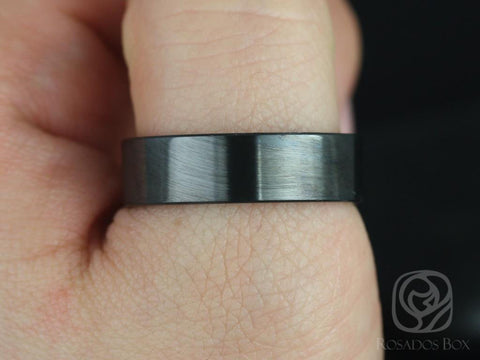 Gregory 7mm Black Zirconium High Polish Pipe Ring - Rosados Box