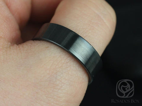 Gregory 7mm Black Zirconium High Polish Pipe Ring - Rosados Box