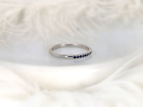 Kierra 14kt White Gold Blue Sapphire HALFWAY Eternity Ring - Rosados Box