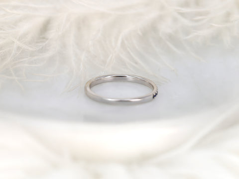 Kierra 14kt White Gold Blue Sapphire HALFWAY Eternity Ring - Rosados Box