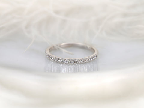 Kierra 14kt Gold French Pave Diamond HALFWAY Eternity Ring - Rosados Box