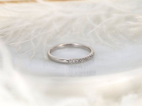 Kierra 14kt Gold French Pave Diamond HALFWAY Eternity Ring - Rosados Box