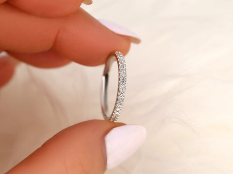 Kierra 14kt Gold French Pave Diamond HALFWAY Eternity Ring - Rosados Box