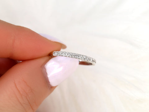 Kierra 14kt Gold French Pave Diamond HALFWAY Eternity Ring - Rosados Box