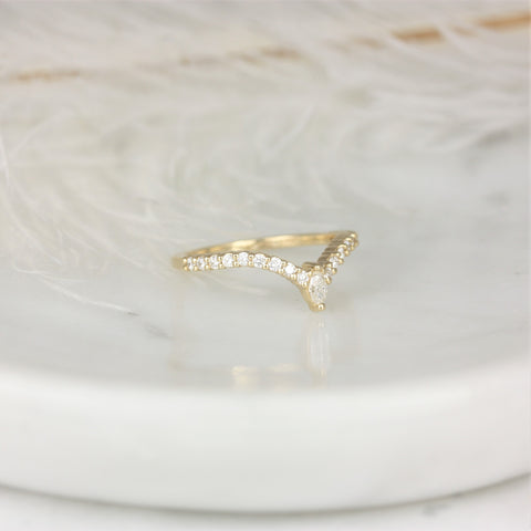 Kristen 14kt Gold Diamond Unique Chevron Ring - Rosados Box