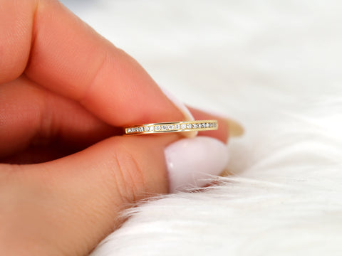 Ready to Ship Martha 14kt Gold Channel Set Diamond ALMOST Eternity Ring - Rosados Box