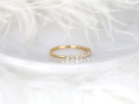 Petite Naomi 14kt Dainty Minimalist HALFWAY Eternity Ring - Rosados Box
