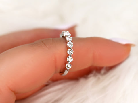 Original Naomi 14kt Diamond Minimalist ALMOST Eternity Ring - Rosados Box