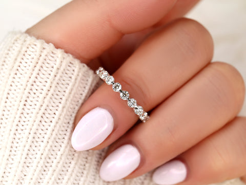 Original Naomi 14kt Diamond Minimalist ALMOST Eternity Ring - Rosados Box