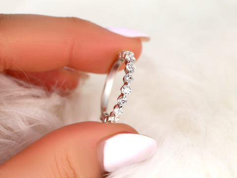 Original Naomi 14kt Diamond Minimalist ALMOST Eternity Ring - Rosados Box