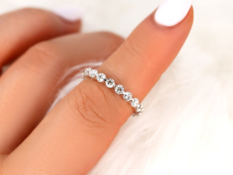 Original Naomi 14kt Diamond Minimalist ALMOST Eternity Ring - Rosados Box