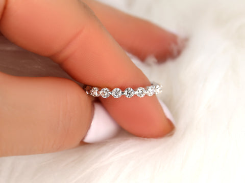 Original Naomi 14kt Diamond Minimalist ALMOST Eternity Ring - Rosados Box