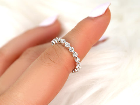 Original Naomi 14kt Diamond Minimalist ALMOST Eternity Ring - Rosados Box