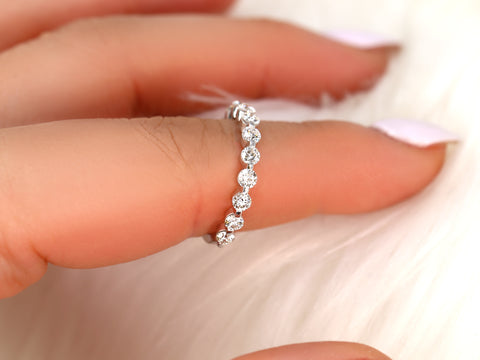 Original Naomi 14kt Diamond Minimalist ALMOST Eternity Ring - Rosados Box