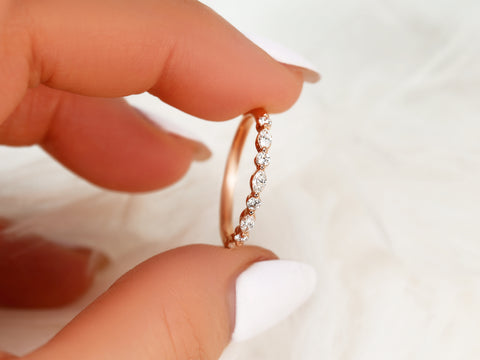 Petite Cher 14kt Diamond HALFWAY Eternity Ring - Rosados Box