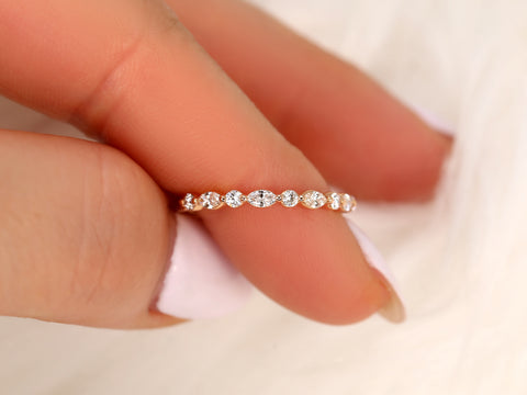 Petite Cher 14kt Diamond HALFWAY Eternity Ring - Rosados Box