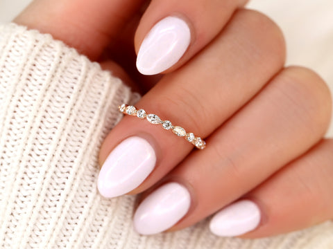 Petite Cher 14kt Diamond HALFWAY Eternity Ring - Rosados Box