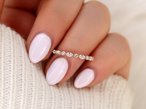 Petite Cher 14kt Diamond HALFWAY Eternity Ring - Rosados Box
